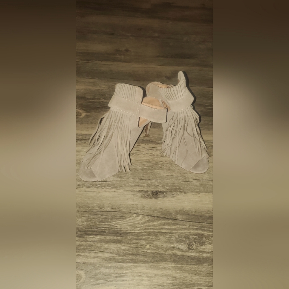 Free People Stardust Fringe Heels by Matiko Sz 40/9-9.5